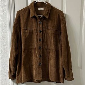 Elan Corduroy Button Down Shirt in Rich Brown